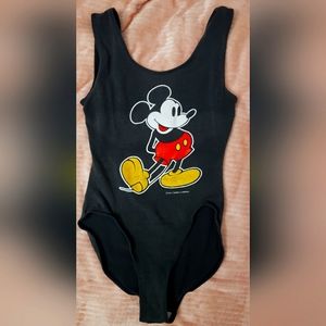 VINTAGE- MICKEY MOUSE BLACK BODYSUIT SIZE SMALL